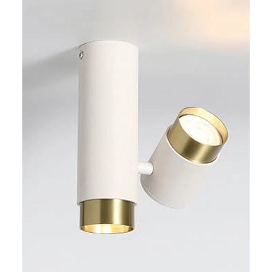 Dwupunktowy spot sufitowy CGLOOK2WH lampa biała mosiądz