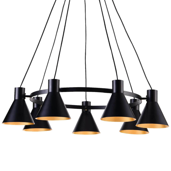 Zwisowa lampa MORE 37-71170 industrialna metalowy okrąg ring czarny