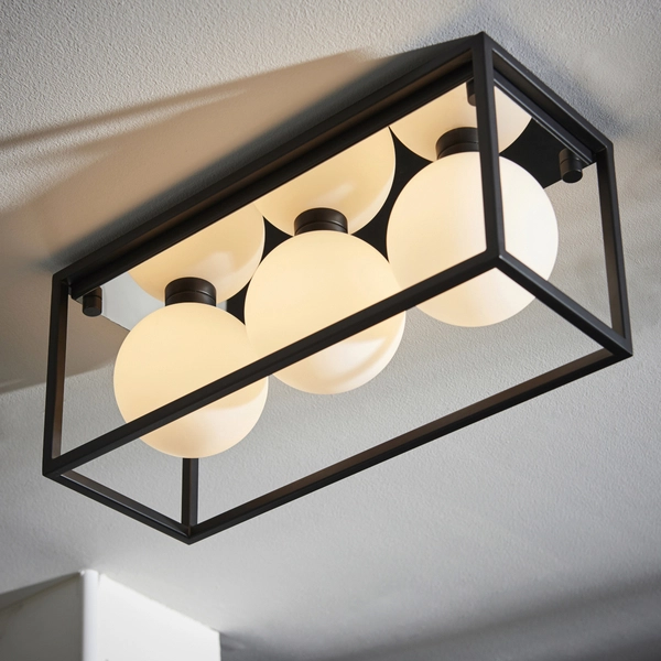 Lampa łazienkowa sufitowa L&-195051 Light& klatka szklana IP44 czarna