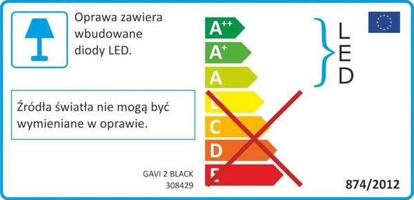 Lampa sufitowa GAVI 308429 Polux ścienna listwa LED 9W 3000K regulowane reflektorki tuby czarne