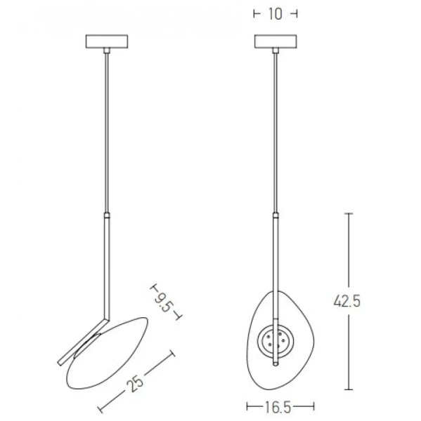 Wisząca lampa nowoczesna 20254 LED 5W 3000K szklana biały czarny