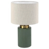 Lampka stołowa do biura Glovy 74046 tuba ryflowana ceramika zielony