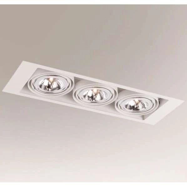 Spot LAMPA sufitowa MUKO 7358 Shilo podtynkowa OPRAWA prostokątna OCZKO do zabudowy WPUST biały