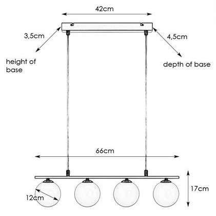 LAMPA wisząca QUATTRO 107573 Markslojd metalowa OPRAWA rustykalny ZWIS szklane kule balls stal biała