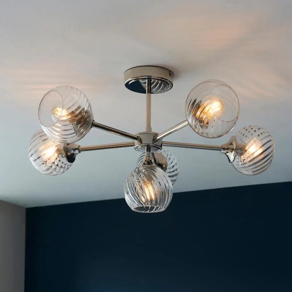 Sufitowa lampa do salonu Allegra 104050 szklane kule nikiel