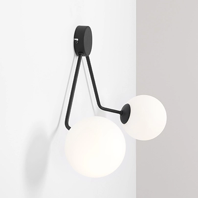 Ścienna lampa czarna Holm 1082D1 Aldex szklane kule lampa do jadalni