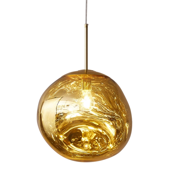 Zwis lampa GLAM MP-1239-380 gold kulka płomienna do sypialni złota