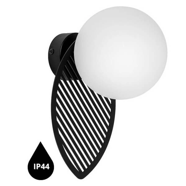 Łazienkowa lampa ścienna  Fyllo FYB120S0 okrągła szklana IP44 biała czarna