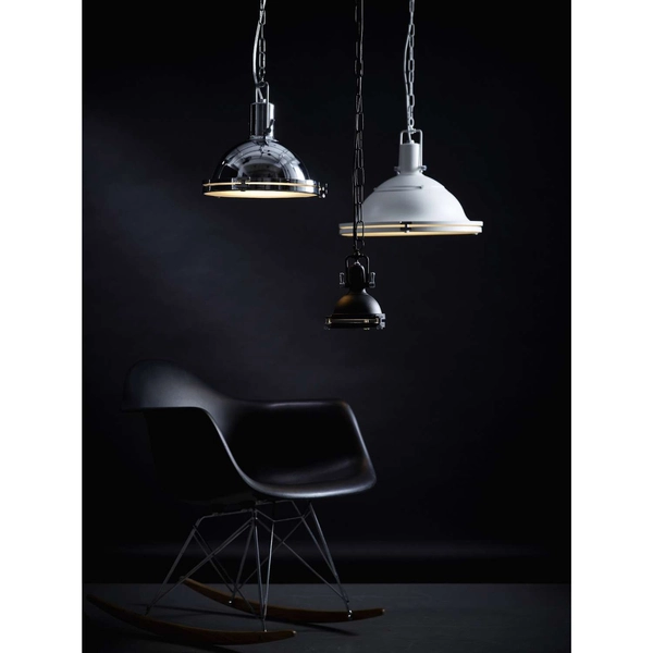 Industrialna LAMPA wisząca NAUTILIUS M 10262103 Kaspa metalowa OPRAWA na łańcuchu ZWIS okrągły chrom