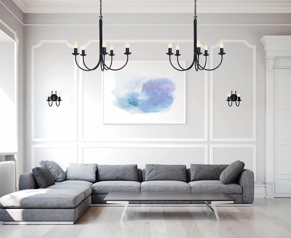 Lampa ścienna Haris K-4973 podwójna do sypialni czarna