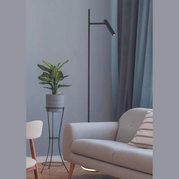 Loftowa lampa stojąca Estudo Z010FL-L8B3K Maytoni LED 11W 3000K tuba czarna