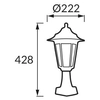 Zewnętrzna LAMPA stojąca BEGONYA1 03079 Ideus tarasowa OPRAWA latarenka do ogrodu outdoor IP44 czarna