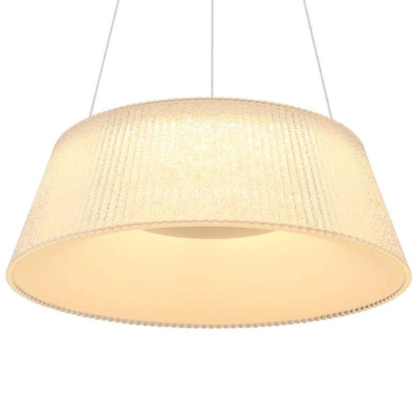 LAMPA wisząca CROTONE 48801CH-45 Globo plisowana OPRAWA zwis LED 45W 3000K - 6000K kryształki biały przezroczysty