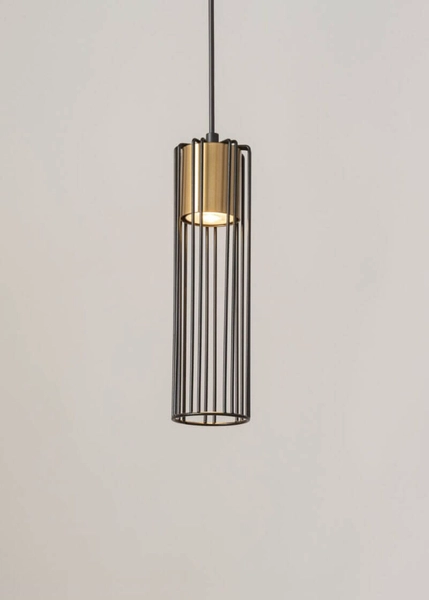 Wisząca lampa metalowa Fobia do przedpokoju czarna złota