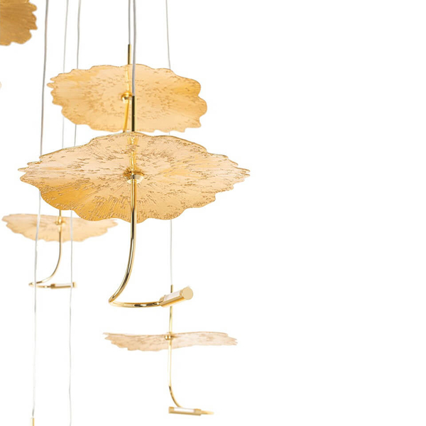 Kaskadowa lampa wisząca Leafs MSE1501100168 Moosee liście złote