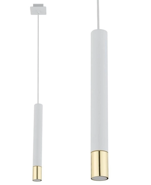 Biała tuba wisząca Sopel Grand 33386 metalowa do salonu okrągła