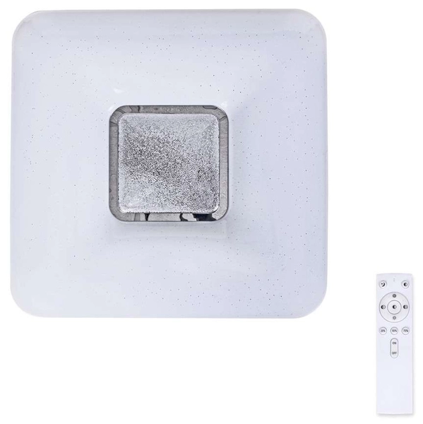 Plafon LAMPA sufitowa YAX ML4402 Milagro kwadratowa OPRAWA glamour LED 24W 3000K – 6000K z efektem gwiazd biała chrom