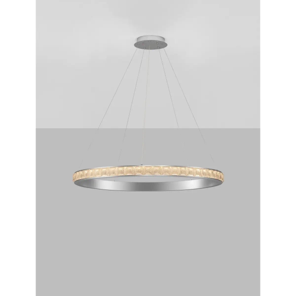 Pierścieniowa lampa wisząca MONTALO LE45404 LED 60W 3000K kryształy srebrne