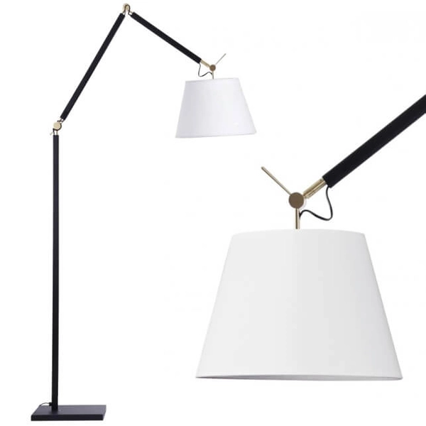 Podłogowa lampa stojąca Zyta AZ4193+AZ2602 Azzardo do sypialni czarna biała