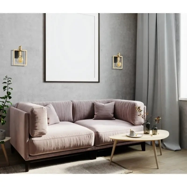 Kinkiet ścienny Primero WL-44003-1-BK-GD kwadratowy złoty