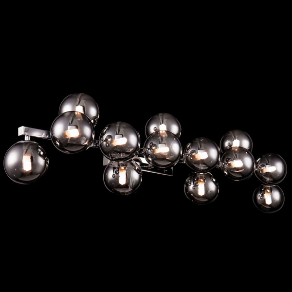 Ścienna LAMPA modernistyczna DALLAS MOD547WL-13CH Maytoni szklana OPRAWA kinkiet molekuły kule balls przydymione chrom