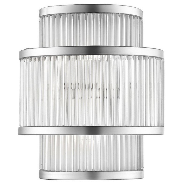 Klasyczna Lampa ścienna SERGIO W0528-02B-B5AC szklana kinkiet srebrny