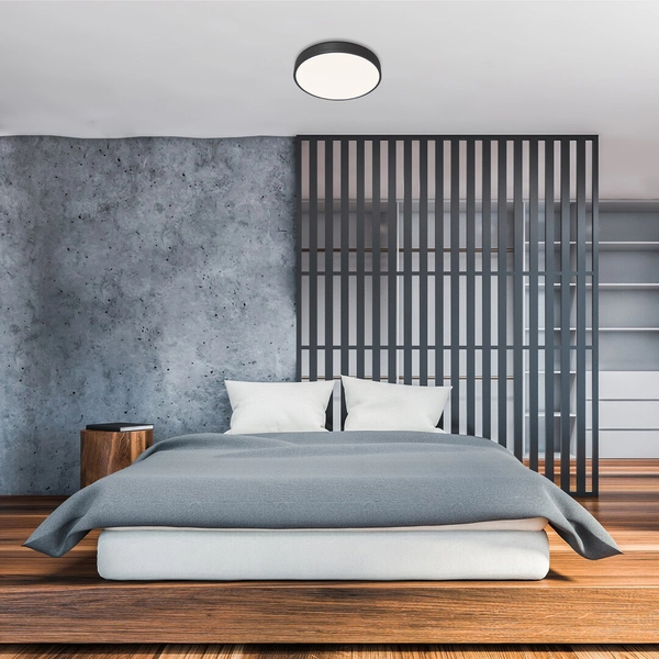 Okrągła LAMPA sufitowa TESIA 3316 Rabalux plafon LED 36W 3000K - 6000K z pilotem czarny