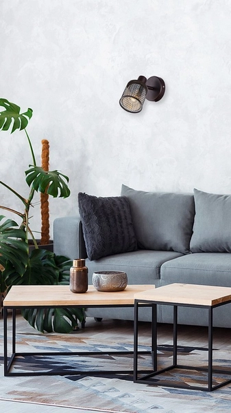 Ażurowa lampa ścienna Canabera 91-81377 Candellux do salonu czarny