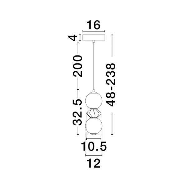 Ceramiczna wisząca lampa MONRETA LE45230 LED 10W 3000K nad stół szara biała
