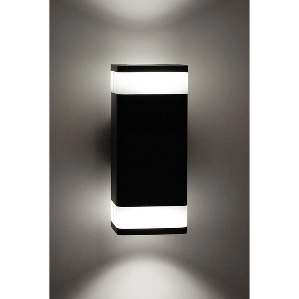 Podwójny kinkiet elewacyjny Tamiza K-8207 IP44 z trzonkiem metalowy czarny