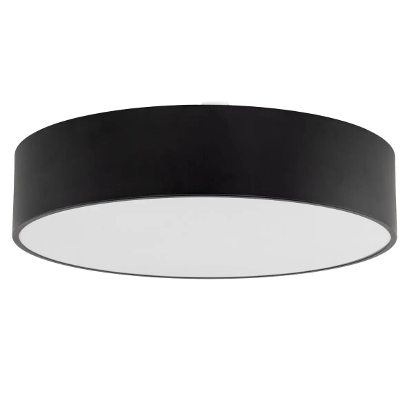 Sufitowy plafon do salonu Livo 10988 okrągła tuba biały czarny