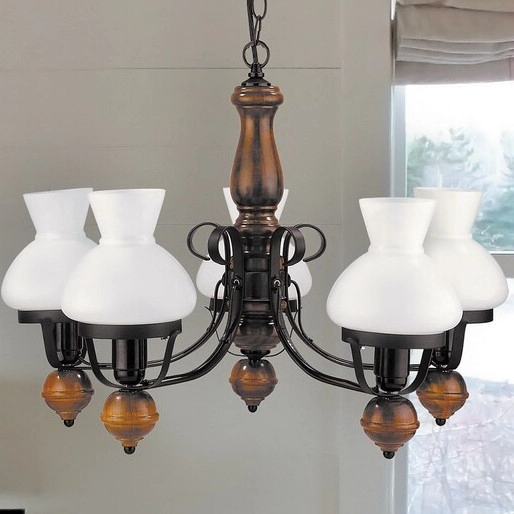 Tradycyjny żyrandol salonowy Petronel 7079 Rabalux drewniany czarny matowy