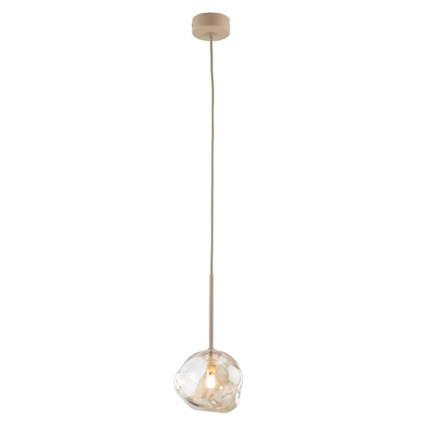 Zwisająca lampa glamour Lava 11106 kula szklana koniak