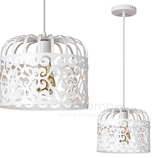 LAMPA wisząca ALESSANDRA 2161 Rabalux ażurowa OPRAWA metalowy zwis vintage biały