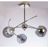 Modernistyczna lampa sufitowa VEN 2690/3 szklana chrom przydymiona