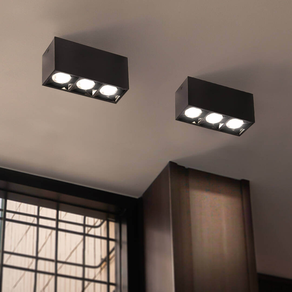 Prostokątna lampa sufitowa 1058 Domeno LED 9W 4000K spot metalowa czarna