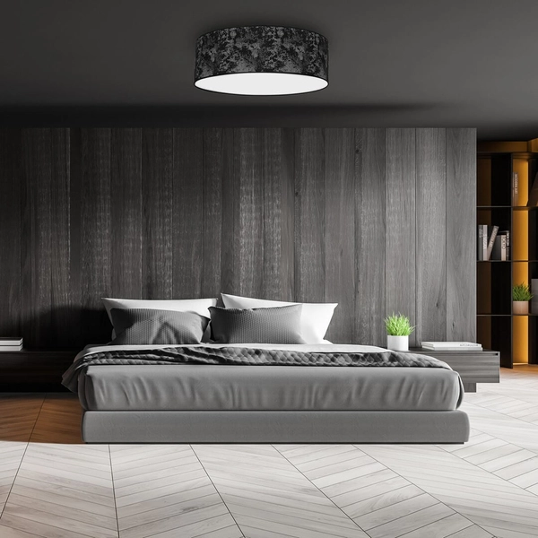 Stylowa lampa sufitowa Satino do jadalni czarna srebrna