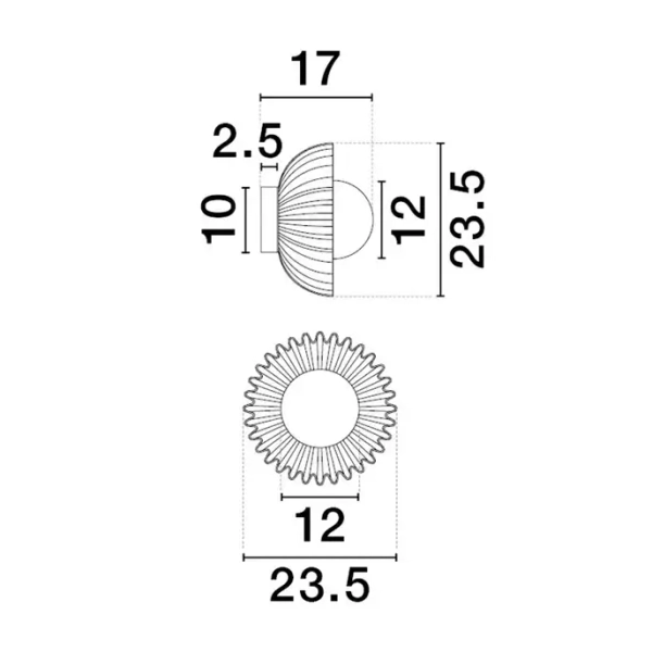 Dekoracyjna ścienna lampa ALMENDA LE45270 ceramika kremowa