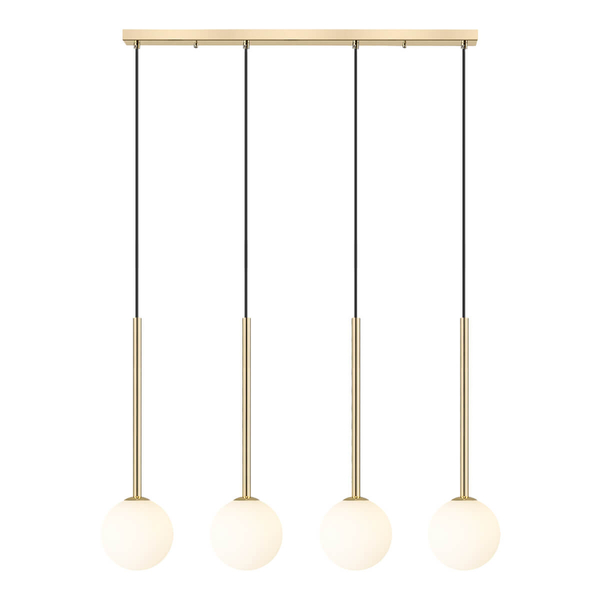 Metalowa lampa wisząca Arcturus P0574-04D-F7AA Zumaline kule biały złoty