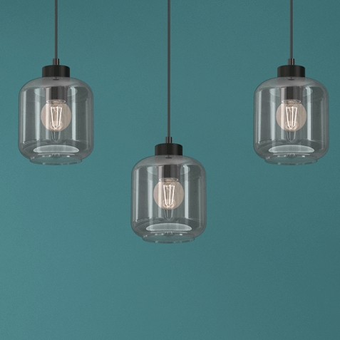Lampa wisząca Sombra MLP8374 3-płomienna przydymiona czarna