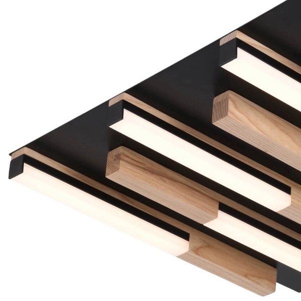 Sufitowa lampa drewniana Eliot MX4980-6S-3BMT Zumaline LED 26W 3000K czarna