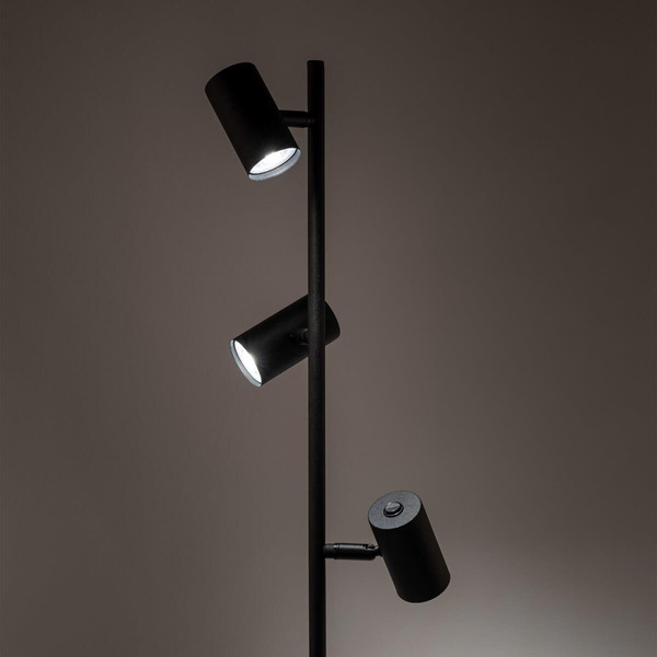Lampa podłogowa stojąca Top 16064 do salonu obrotowe tubki czarna