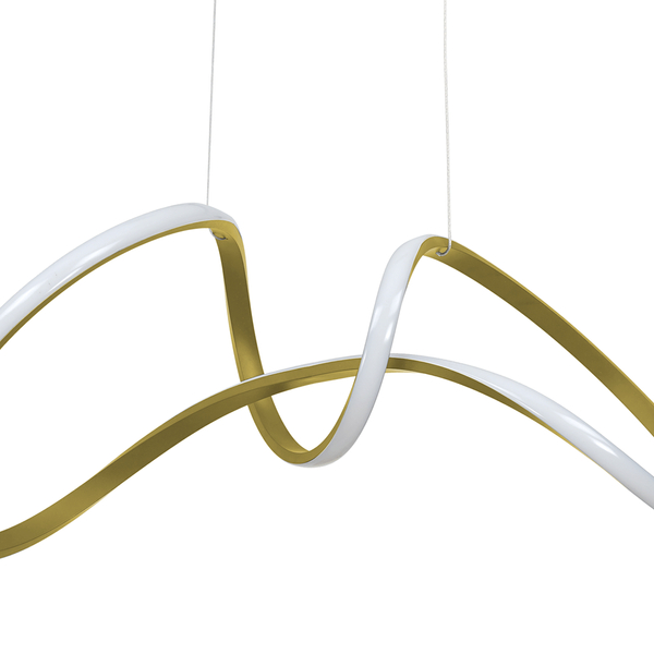 Złota lampa wisząca Tesoro wstęga LED 48W 4000K do pokoju