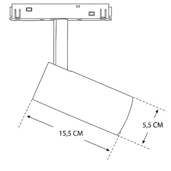 Lampa tuba szynowa magnetyczna 3-fazowa 488 Domeno LED 15W 4000K czarna