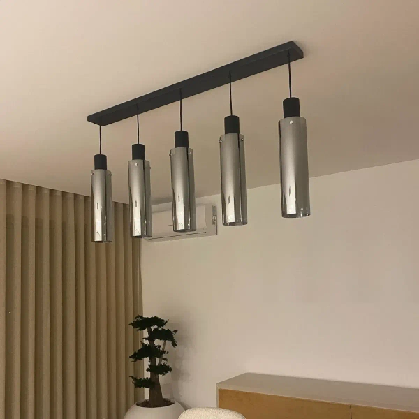 Szklana lampa wisząca ORLANDO 74404/05/65 Lucide przydymiony czarny