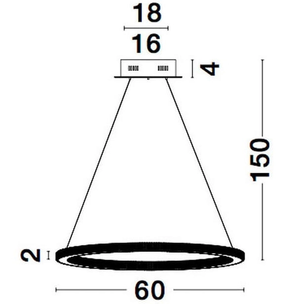 Wisząca LAMPA glamour MONTE LE41695 Luces Exclusivas metalowa OPRAWA pierścień ZWIS LED 48W 2935K modernistyczny ring złoty
