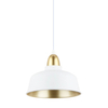 Skandynawska lampa wisząca Mensa metalowa biała złota
