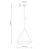 Salonowa lampa wisząca CONO 10065 trójkątna czerwony