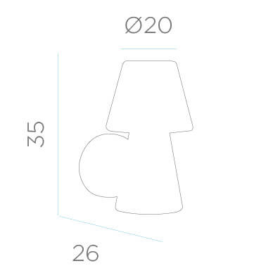 Zewnętrzna lampa ścienna Lola LUMLL035OPNW IP65 stożek biała