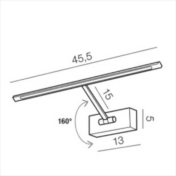 Ledowa lampa ścienna Monalisa 8W 3000K galeryjka złota